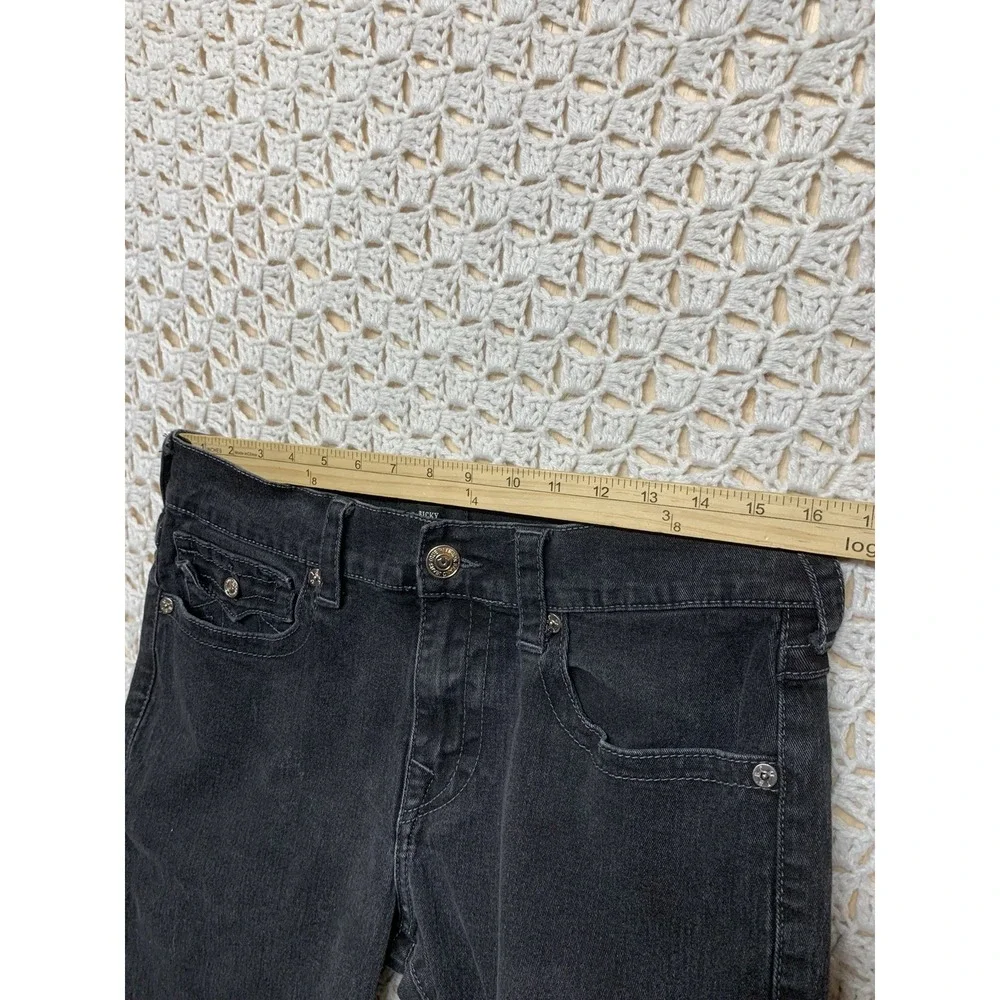 True Religion Jeans Mens‎ Size 32X30 Black Ricky Flap Relaxed Straight